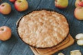 Homemade organic apple pie dessert ready to eat. Selective focus Royalty Free Stock Photo