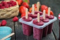Homemade organic berry fruit lolly pops Royalty Free Stock Photo