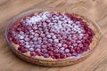 Homemade organic cherry pie dessert ready to eat . Cherry tart.