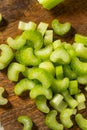 Homemade Organic Diced Chopped Celery Royalty Free Stock Photo