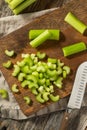 Homemade Organic Diced Chopped Celery Royalty Free Stock Photo