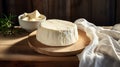 Homemade organic farm mozzarella cheese. AI generated image