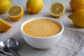 Homemade Organic Lemon Curd in a Bowl, side view