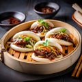 Homemade organic Pulled Beef Bao Buns