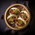 Homemade organic Pulled Beef Bao Buns