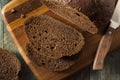 Homemade Organic Pumpernickel Rye Bread Royalty Free Stock Photo