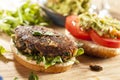 Homemade Organic Vegetarian Mushroom Burger