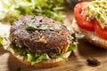 Homemade Organic Vegetarian Mushroom Burger