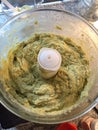 Homemade paleo avocado bread mix in mixer Royalty Free Stock Photo