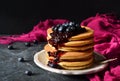 Homemade Pancake with blueberry jam Royalty Free Stock Photo