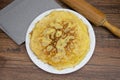 Pancake plate on a wooden table