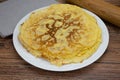 Pancake plate on a wooden table