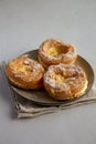 Homemade Paris Brest on a Plate, side view