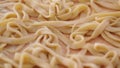 Homemade pasta -Fresh tagliatelle - steadicam closeup