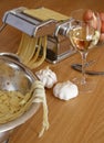 Homemade pasta with wine