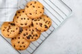 Homemade pastries - round large raisin biscuits. Treats for children