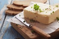 Homemade pat of farm fresh herbed butter Royalty Free Stock Photo