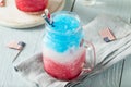 Homemade Patriotic Red White and Blue Slushie Cocktail Royalty Free Stock Photo