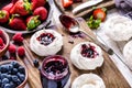 Homemade pavlova with fresh fruits