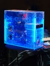 Homemade pc tower made of transparent plastic. Idea of noiseless Royalty Free Stock Photo