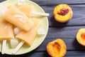 Homemade peach popsicle Royalty Free Stock Photo