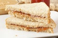 Homemade Peanut Butter and Jelly Sandwich