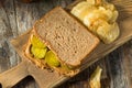 Homemade Peanut Butter and Pickle Sandwich