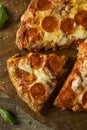 Homemade Pepperoni Pretzel Crust PIzza Royalty Free Stock Photo