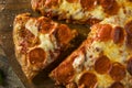 Homemade Pepperoni Pretzel Crust PIzza Royalty Free Stock Photo