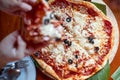 Homemade Pepperonis Special Pizza Royalty Free Stock Photo