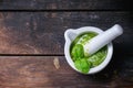 Homemade pesto sauce Royalty Free Stock Photo