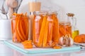 Homemade pickled carrots