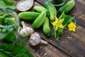 Homemade pickled cucumbers