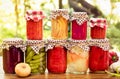 Pickled marinated fermented vegetables on shelve