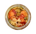 Homemade pickled vegetable mix salad Royalty Free Stock Photo