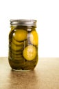 Homemade pickles in mason jars Royalty Free Stock Photo