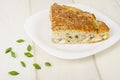 Homemade pie with boiled egg and green onions Royalty Free Stock Photo