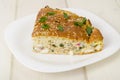 Homemade pie with boiled egg and green onions Royalty Free Stock Photo