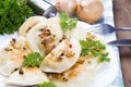 Homemade pierogi dumplings