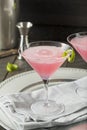 Homemade Pink Vodka Cosmopolitan Drink Royalty Free Stock Photo