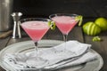 Homemade Pink Vodka Cosmopolitan Drink Royalty Free Stock Photo