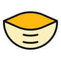 Homemade pita bread icon color outline vector