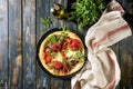 Homemade pizza with bresaola