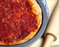 Homemade pizza close-up