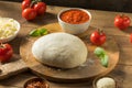 Homemade PIzza Dough and Ingredients Royalty Free Stock Photo