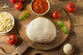 Homemade PIzza Dough and Ingredients Royalty Free Stock Photo