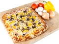 Homemade pizza with fresh ingredients Royalty Free Stock Photo