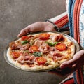 Homemade pizza napolitana Royalty Free Stock Photo