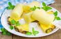 Homemade popsicles with pineapple and yogurt