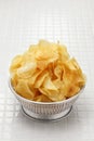 homemade potato chips (crisps) Royalty Free Stock Photo